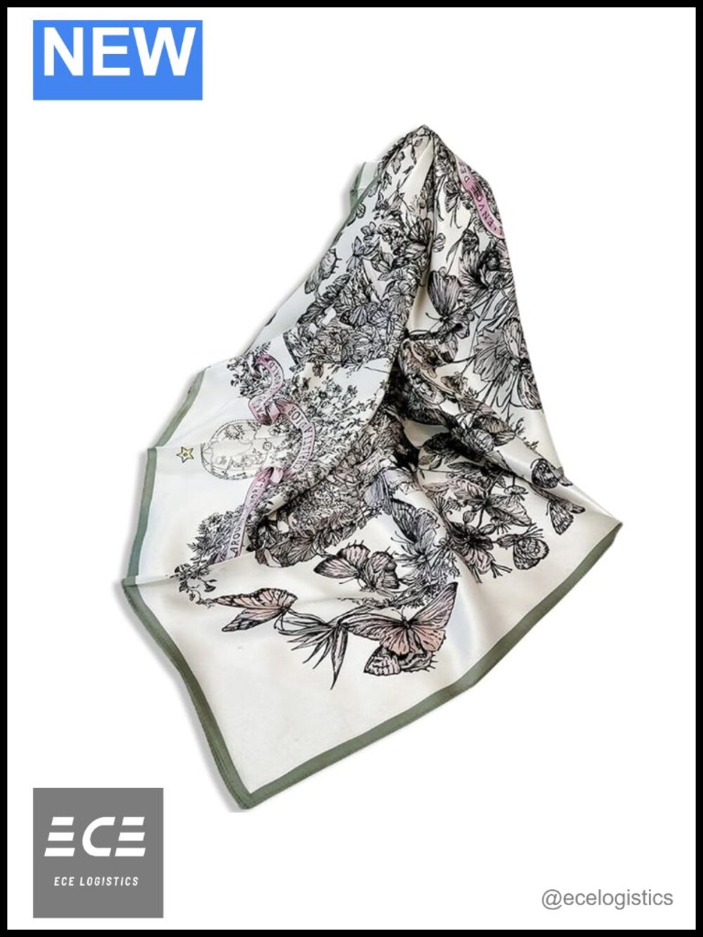 100% Mulberry Silk Scarf 35" Large Square Lightweight Headscarf Hair Wrap